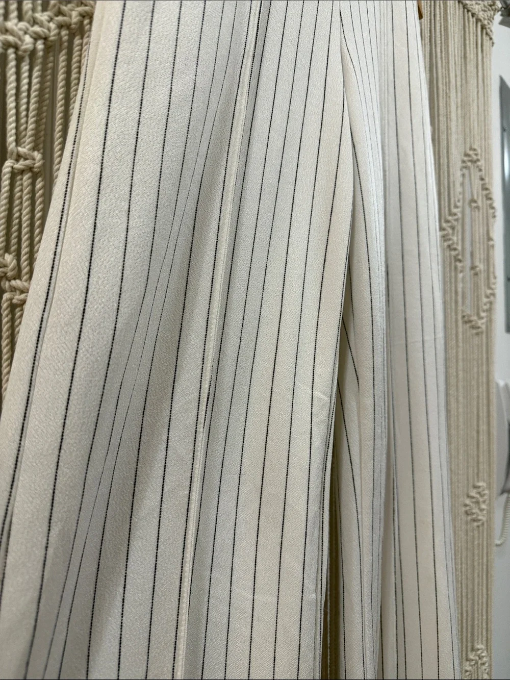 Fashion Nova White High Waisted Pinstripe Pants - Picture 6 of 7